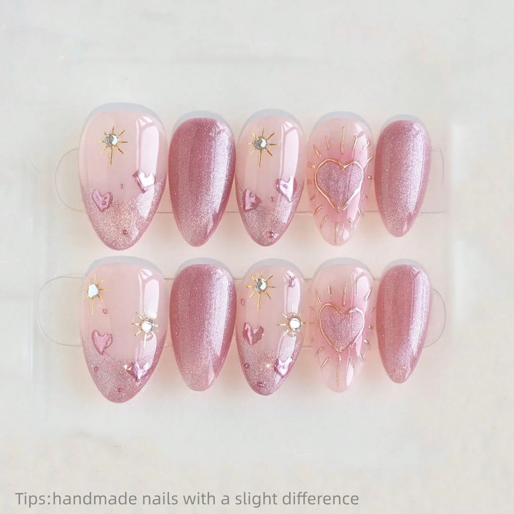 Pink Heart Cat eye