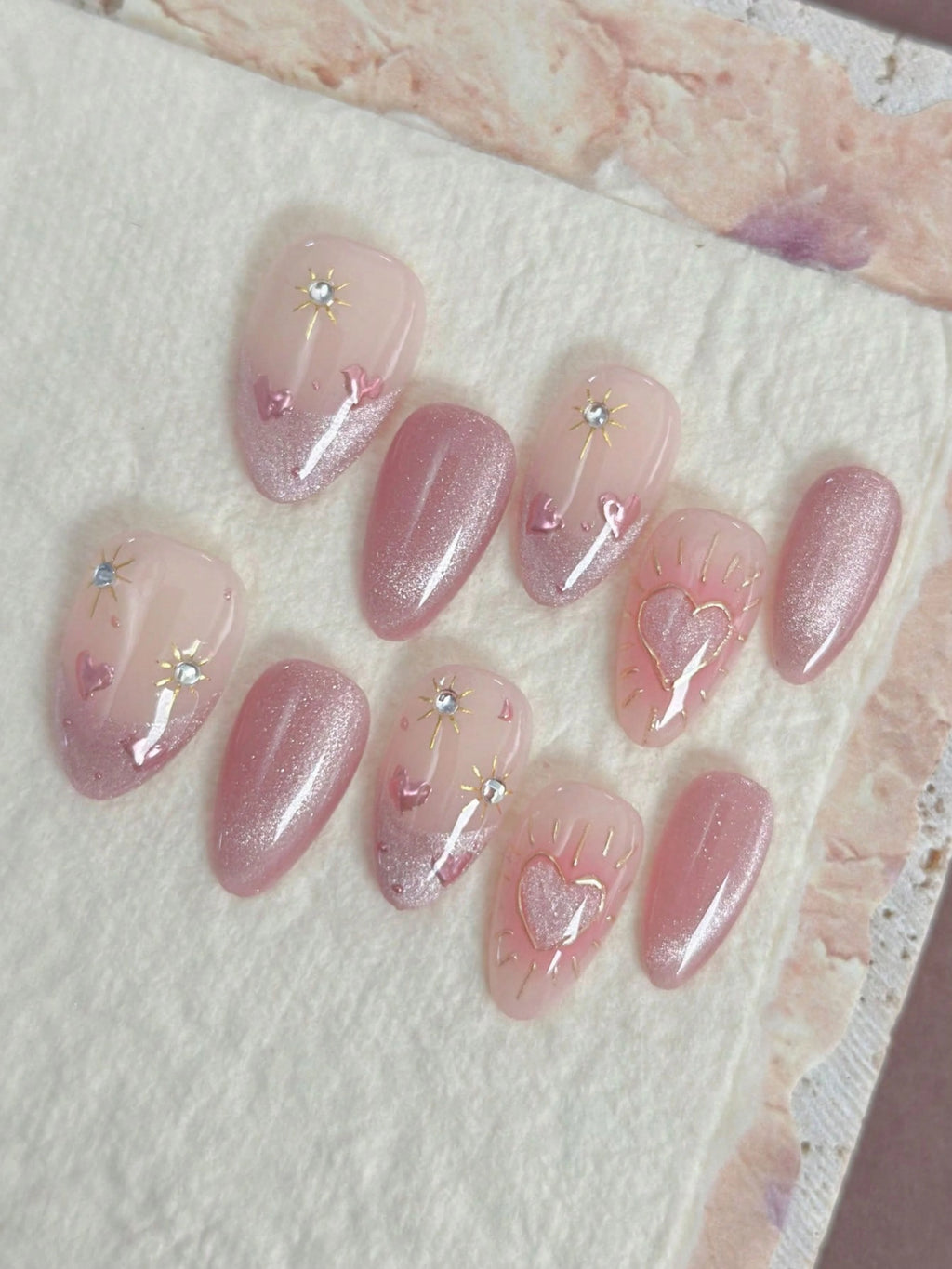 Pink Heart Cat eye