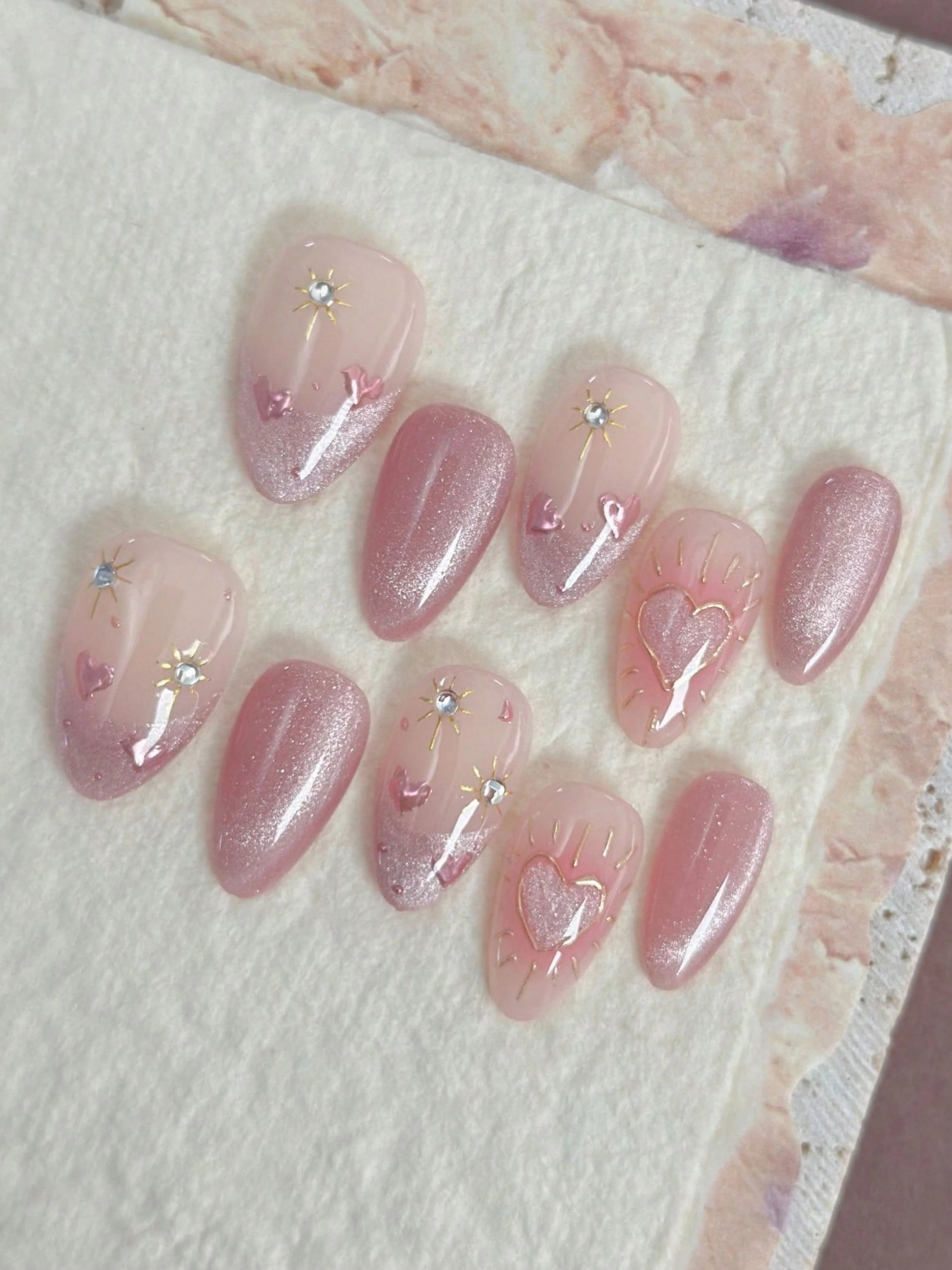 Pink Heart Cat eye