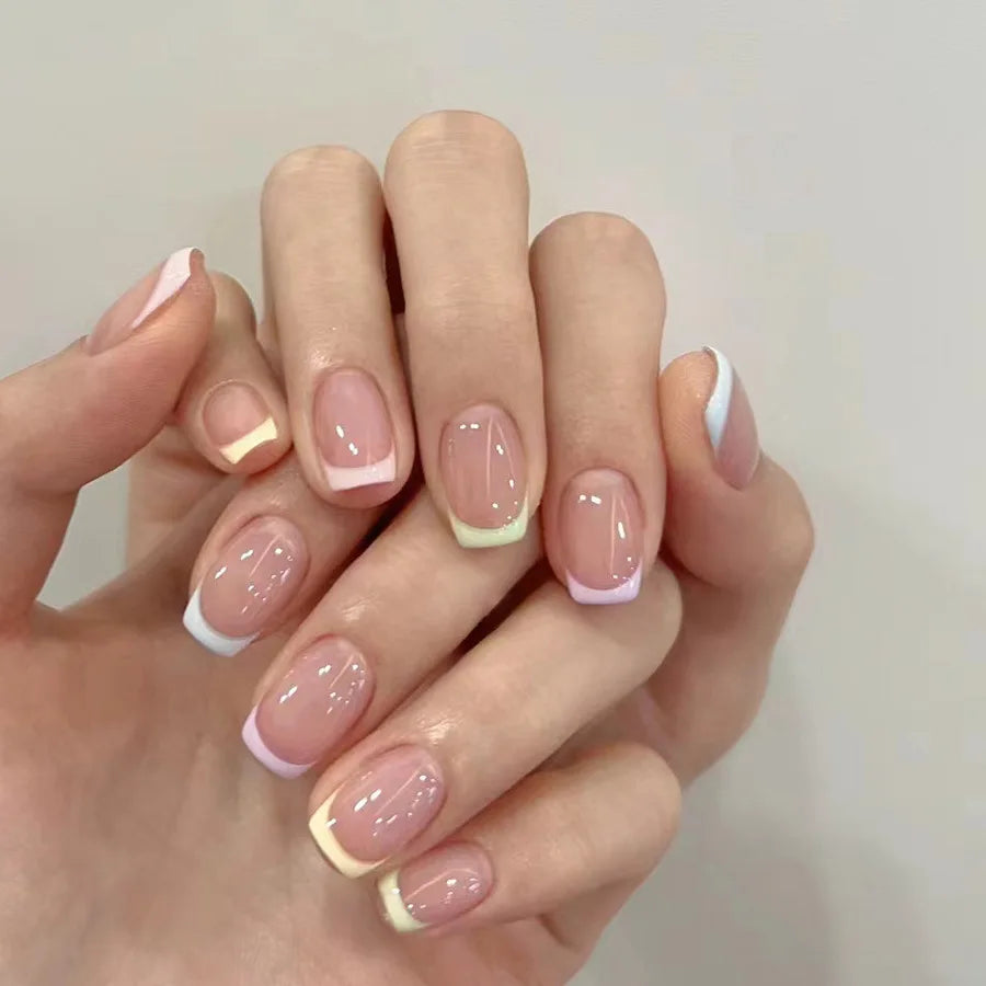 Short square soft colors