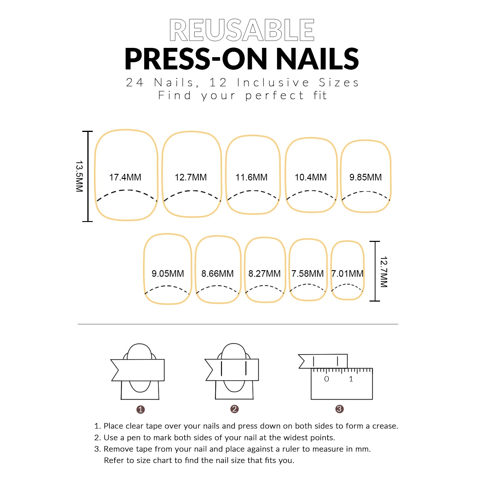 24PCS Short nails