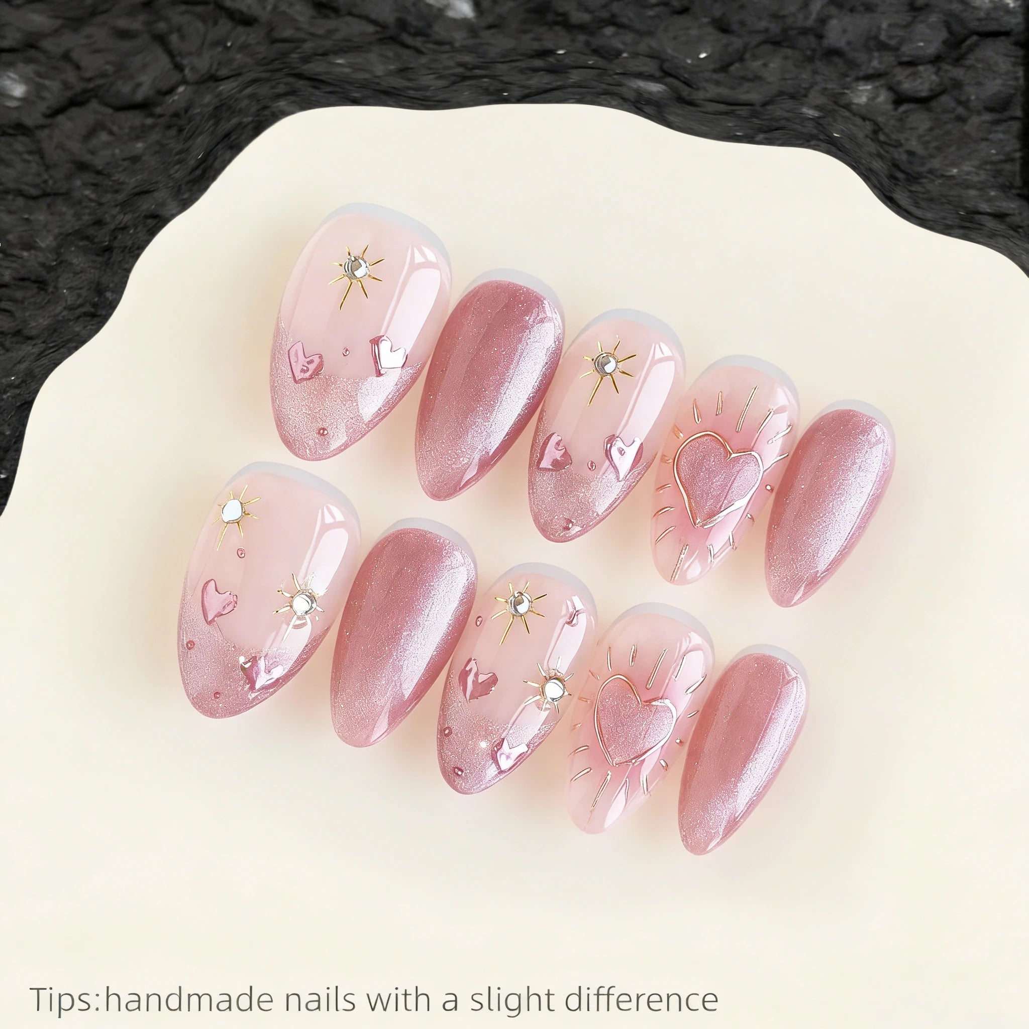Pink Heart Cat eye