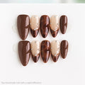 Brown Nude Leopard  French tips